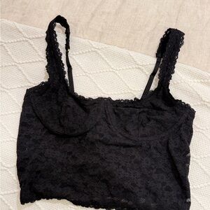 aerie Black Lace Cropped corset Tank